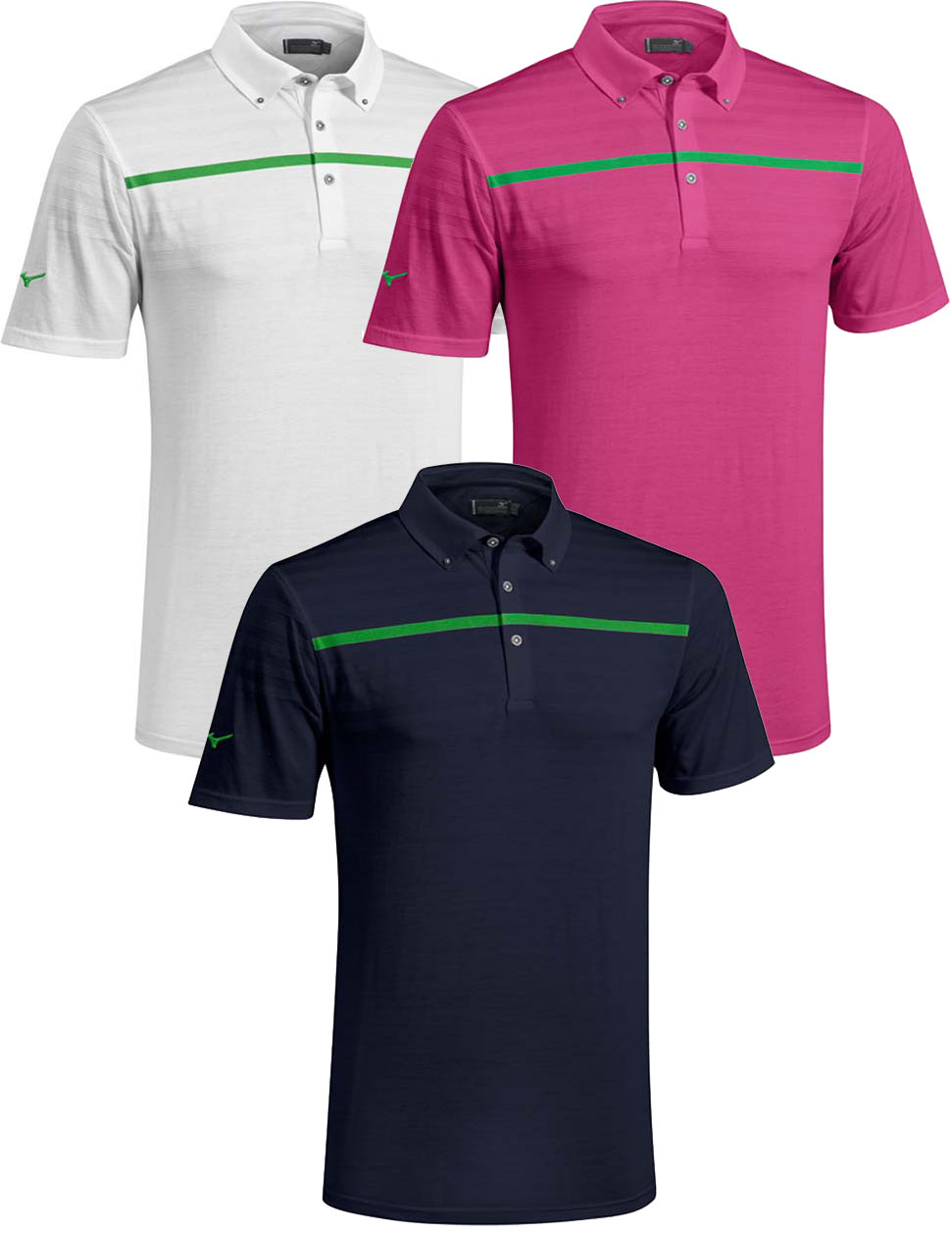 Mizuno Piquet Stripe Polo-Optic White-Small