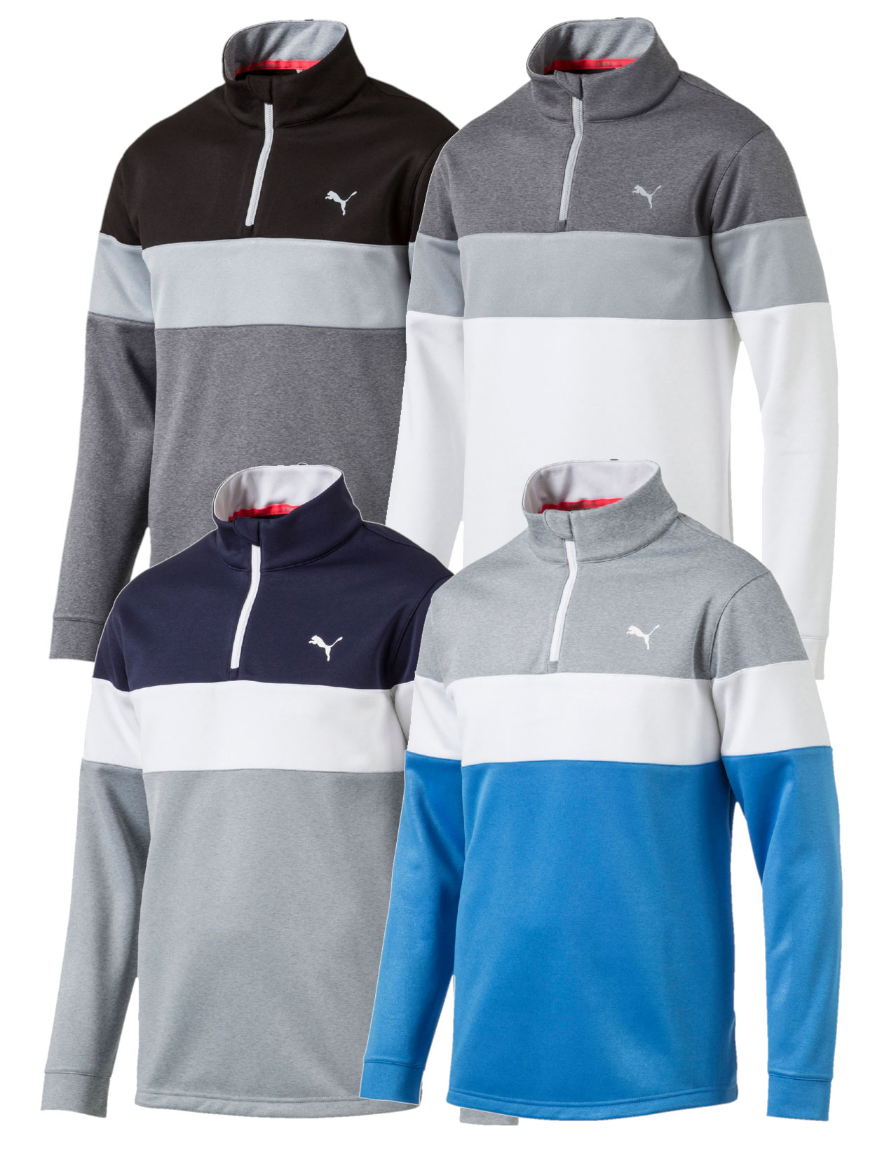 Puma Men's Pwrwarm Fleece Long Sleeve Pullover-Bright White-Dark...