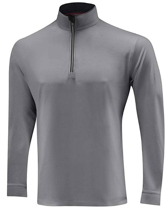Mizuno Warmlite Half Zip Long Sleeve Pullover -XL-Light Grey