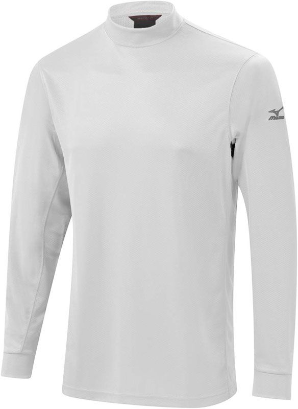 Mizuno Warmalite Thermal Mock Longsleeve Pullover  -Small-White