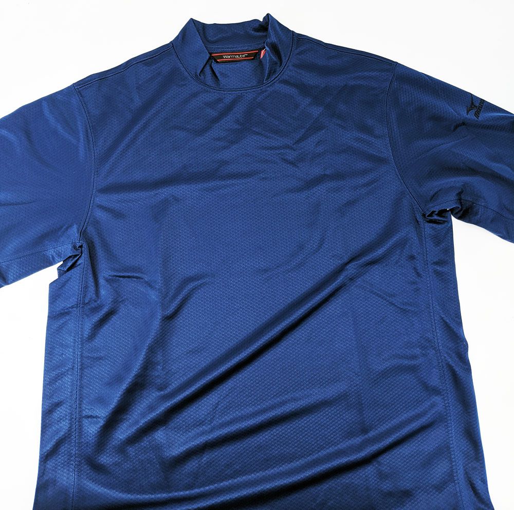 Mizuno Warmalite Thermal Mock Longsleeve Pullover  -Small-Navy