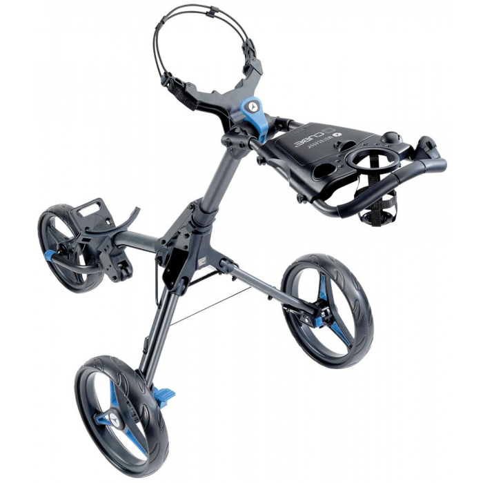 Motocaddy Cube Push Trolley-Graphite with Blue Trim