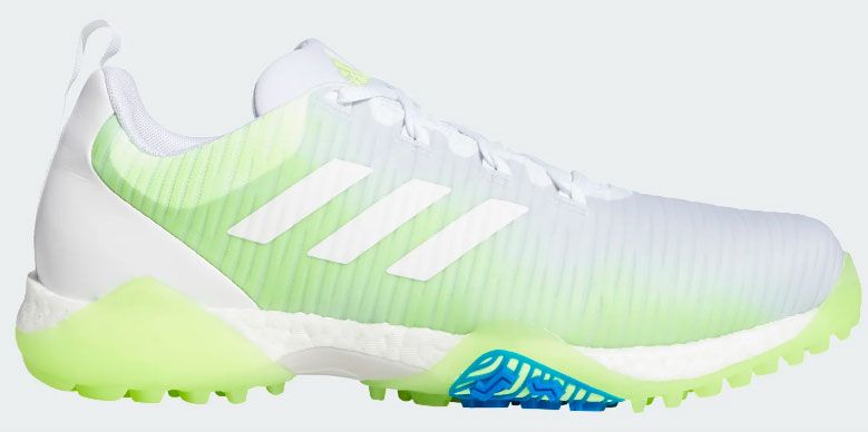 Adidas CodeChaos Golf Shoe -7.5-Cloud White/Signal Green/Glory Blue