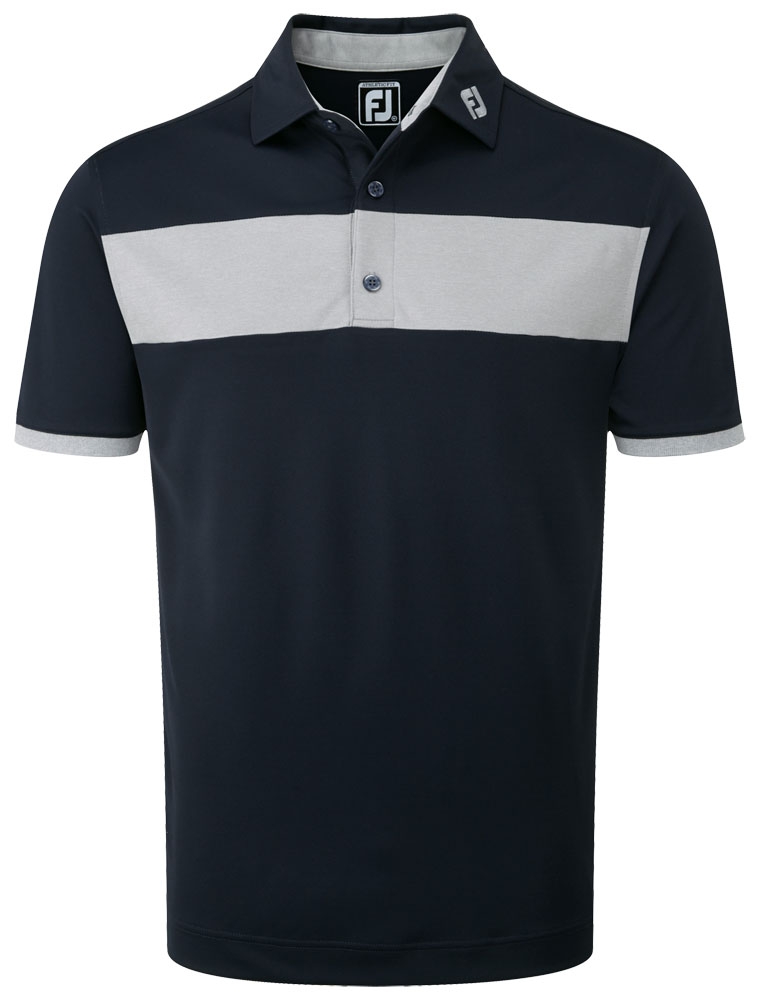 FooyJoy Pique Heather Pieced Stripe Polo Shirt - 92419-Small