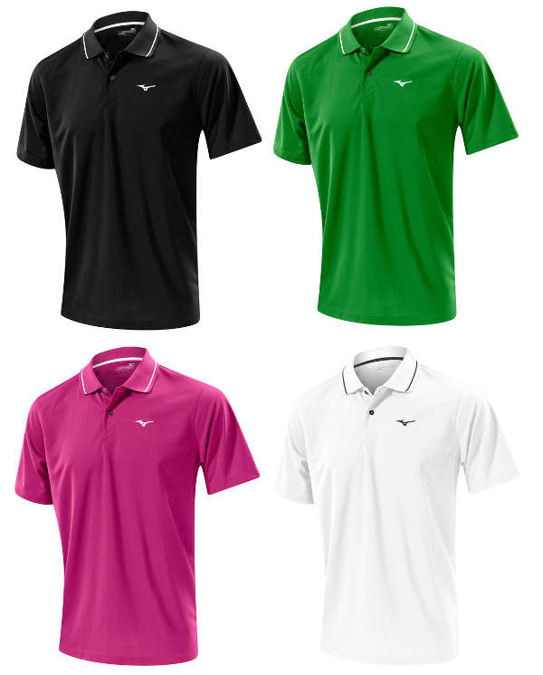 Mizuno Performance Pique Mens Golf Polo Shirt-Black-XXL