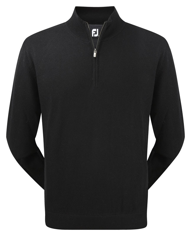 FootJoy Lambswool Lined 1/2 Zip Pullover #95390-Black-Medium