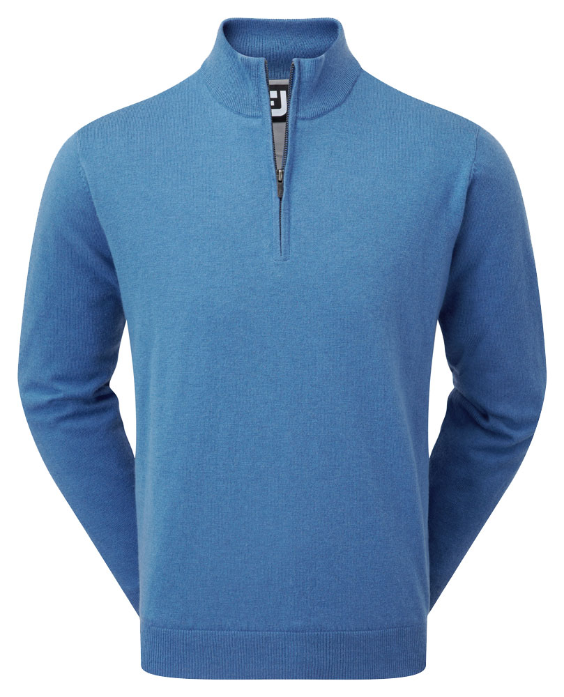 FootJoy Lambswool Lined 1/2 Zip Pullover #95430-Cadet Blue-Small