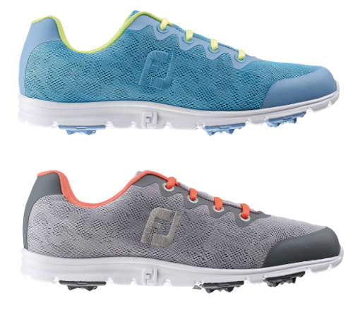 FootJoy enJoy Women's Golf Shoes-Grey/Papaya-4.5-Wide