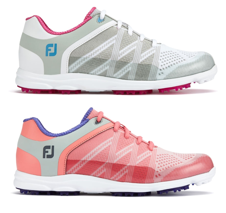 FootJoy Ladies Sport SL Golf Shoes-7-Wide-Light Grey/Berry