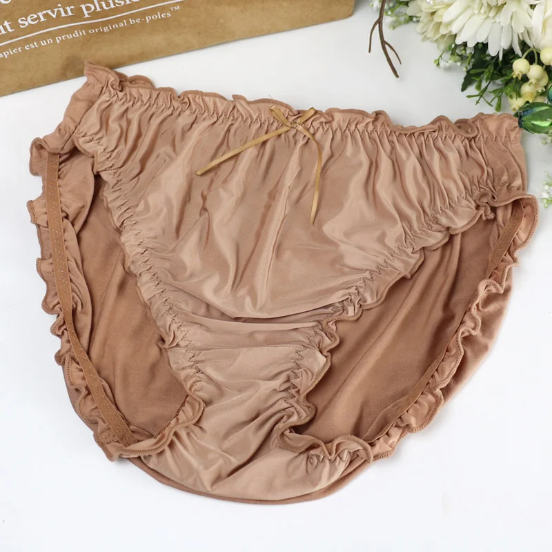 Vrouwen Slipje Grote Maten Hoge Taille Modale Ruche Melk Zijde Sexy Ondergoed Plus Size Vrouwen