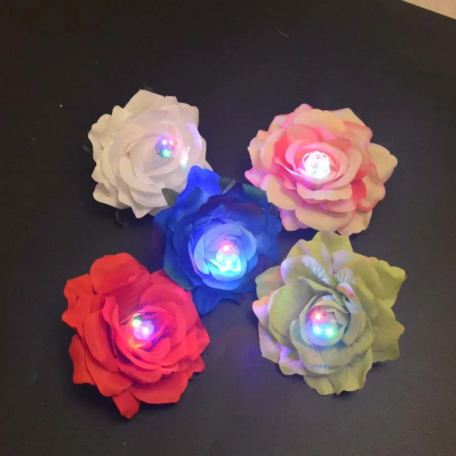 1 stücke führte glühende Haars pangen Rose Blume Braut Haars pange Kopf tragen Hochzeit Strand