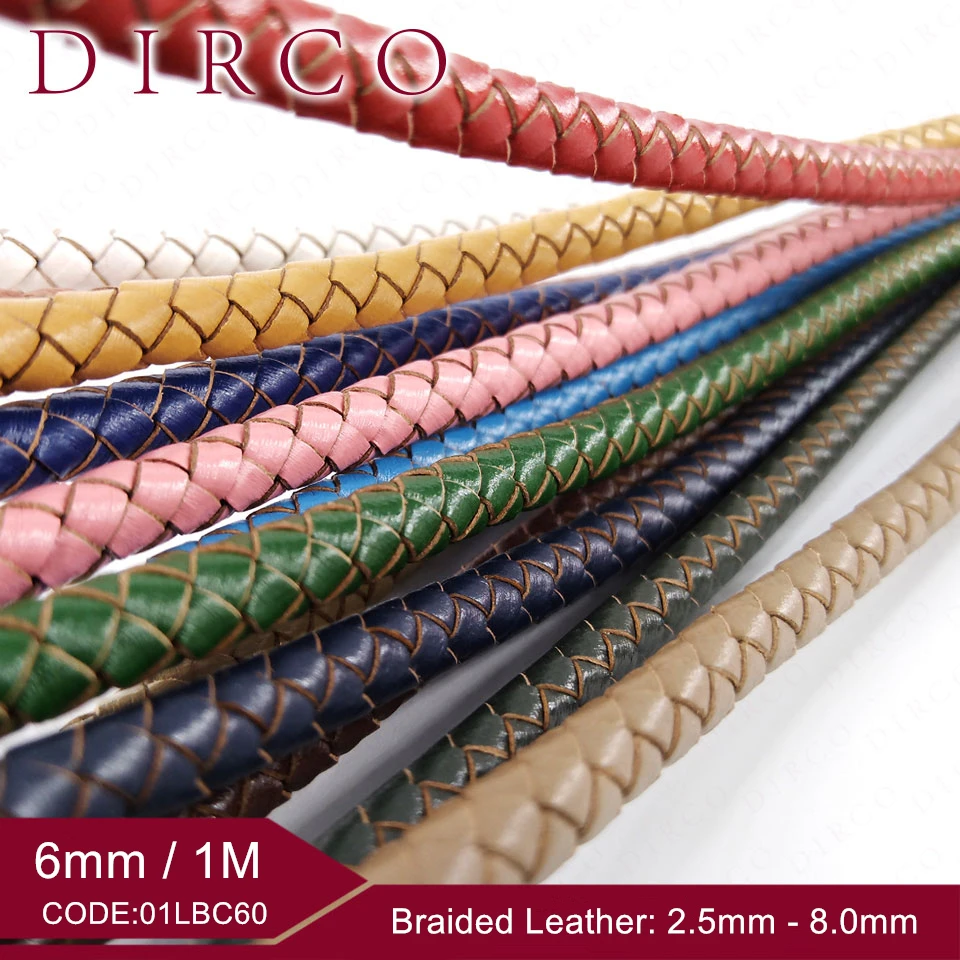 6mm geflochtenes Leder natürliche BOLO Rindsleder Split echtes rundes Leder gewebt Armband Halskette für Schmuckherstellung Home