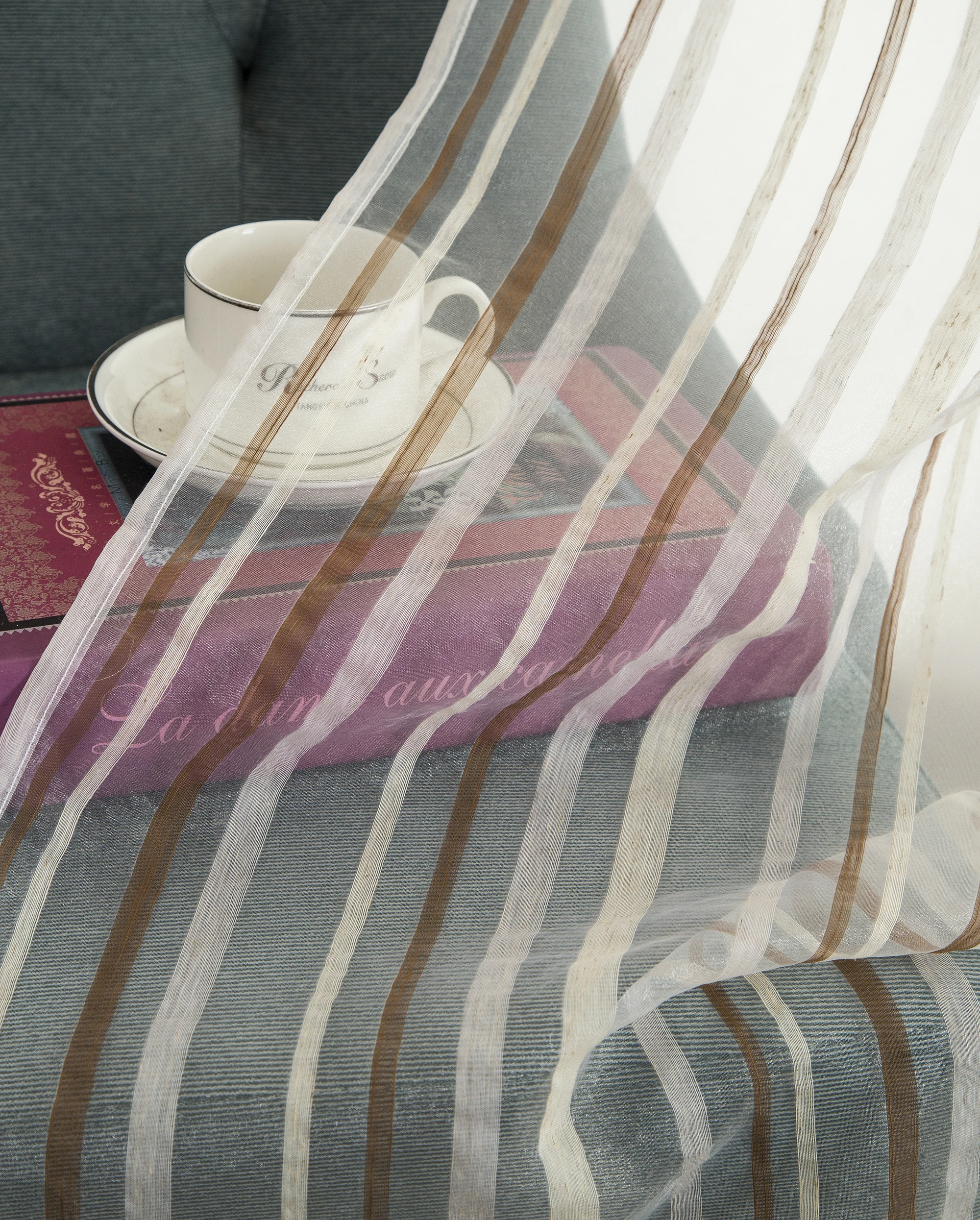 Moderne Bunte Sheer Striped Solide Drapieren Europäischen Stil Vorhänge für Sindows Wohnzimmer