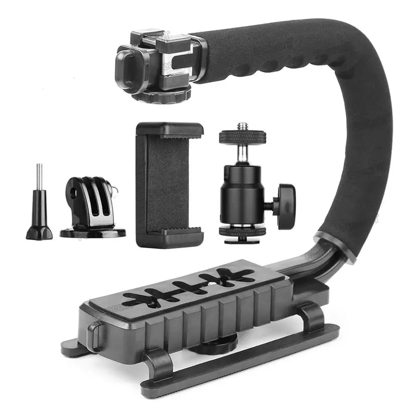 C Typ Einbeinstativ Handheld Kamera Stabilisator Halter Grip Flash Halterung Mount Adapter Drei