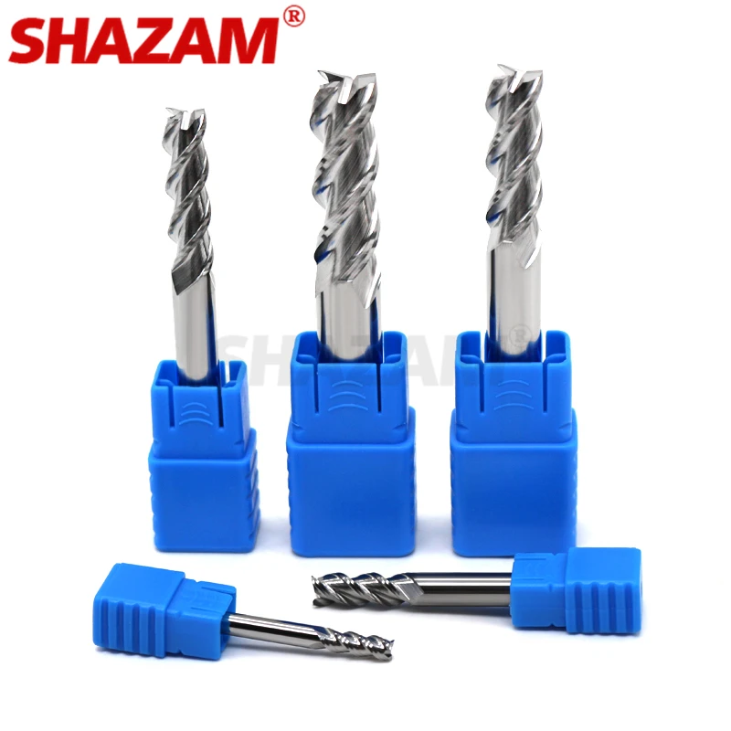 Frees Legering Coating Wolfraam Staal Tool Door Aluminium HRC50 Cnc Maching 3 Blade Endmills Top