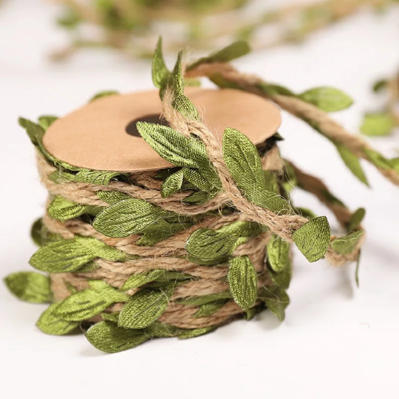 2M 5M Simulatie Groene Bladeren Weven Henneptouw DIY Bruiloft Verjaardag Bruiloft Decoratie Rotan