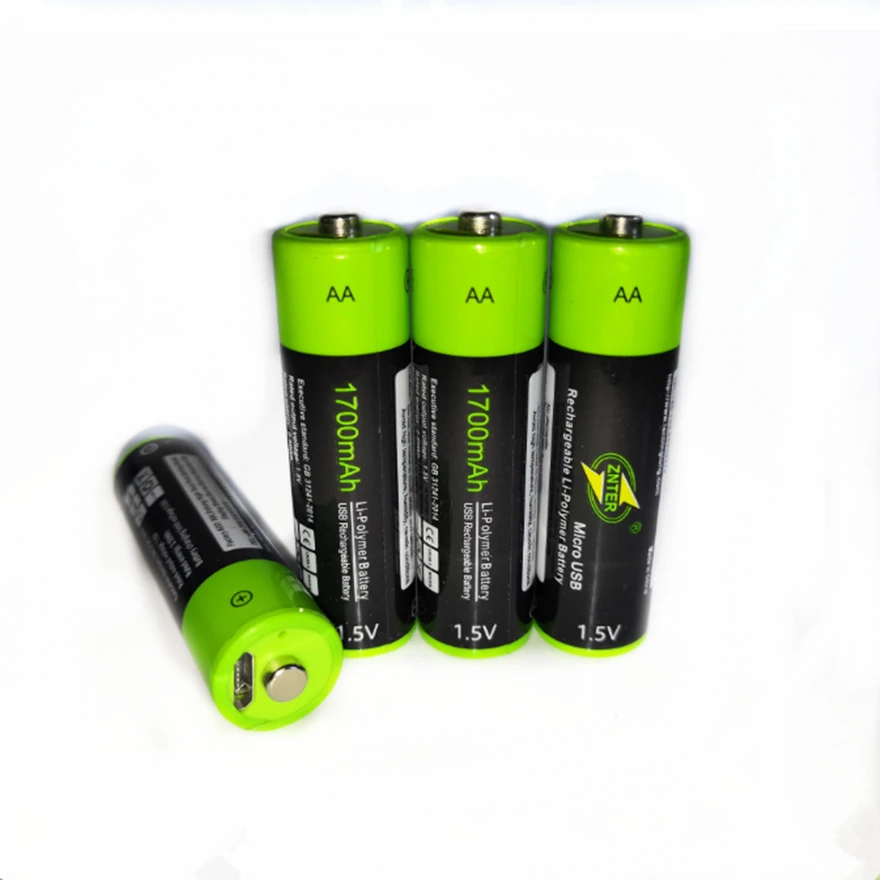 Heißer verkauf ZNTER 1700mAh 1,5 V AA akku USB aufladbare lithium-polymer batterie schnelle lade