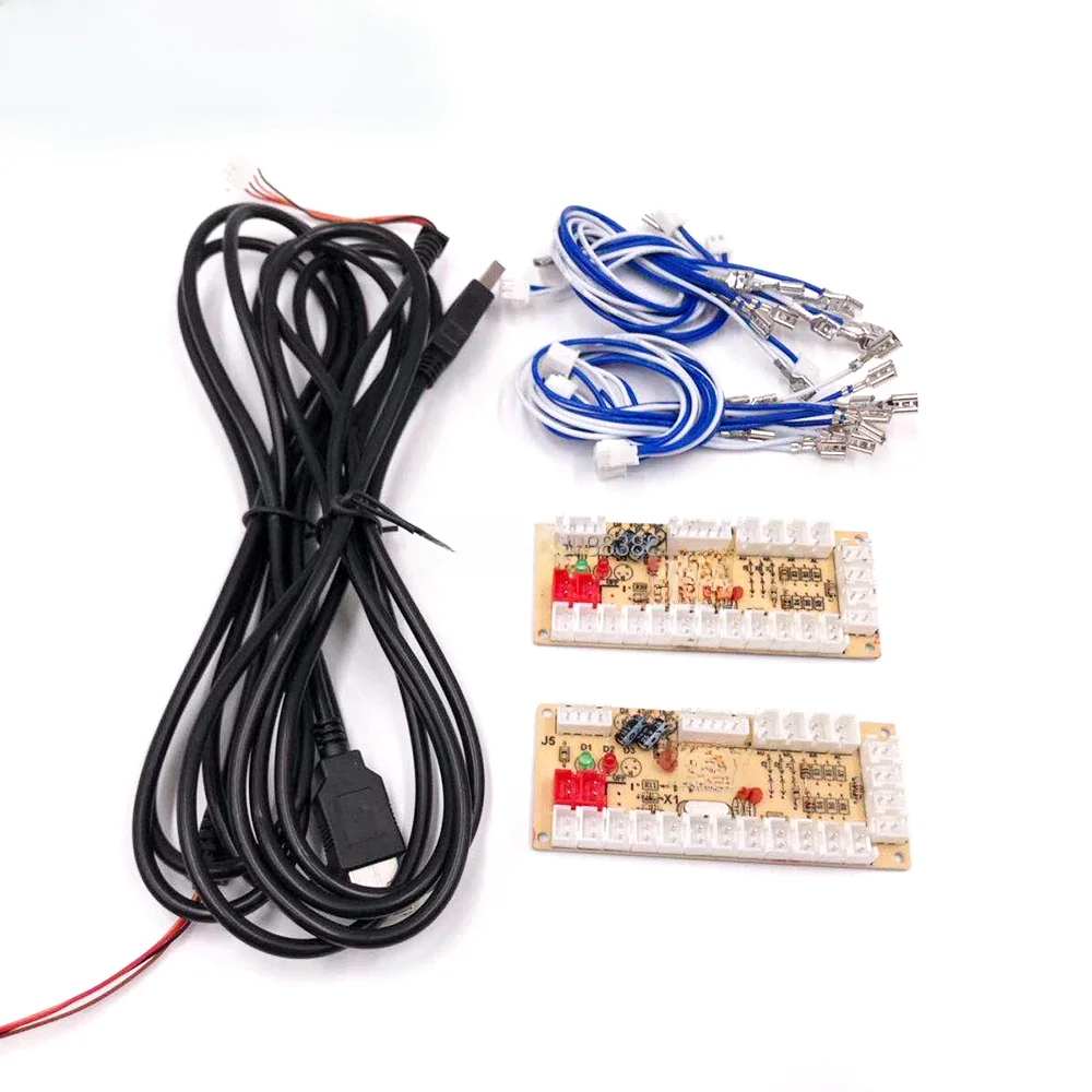 2 Spieler Zero Delay Arcade DIY KIT USB ENCODER PC TO JOYSTICK FÜR 4way & 8way ZIPPY JOYSTICK & 4,8 MM KNOPF