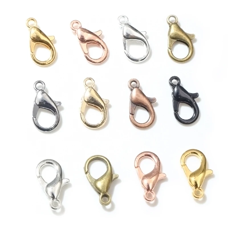 10X5Mm/12X6Mm/14X7Mm/16X8Mm 9 Kleuren Vergulde Mode Sieraden Bevindingen, Legering Kreeft Sluiting
