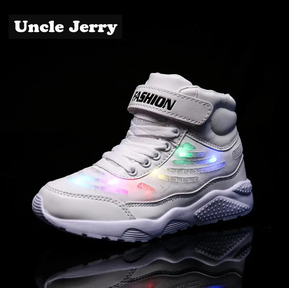 Onkel Jerry Led Schuhe für Kind USB charge Licht Up Turnschuhe für jungen mädchen Leuchtenden Mode