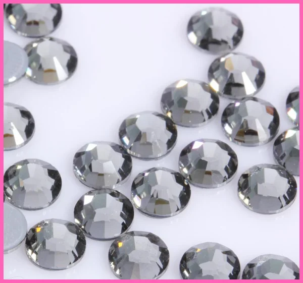 AAAA + Qualität Schwarz Diamant HotFix Strass ss6 ss10 ss16 ss20 ss30 Eisen Auf Flatback Hot Fix