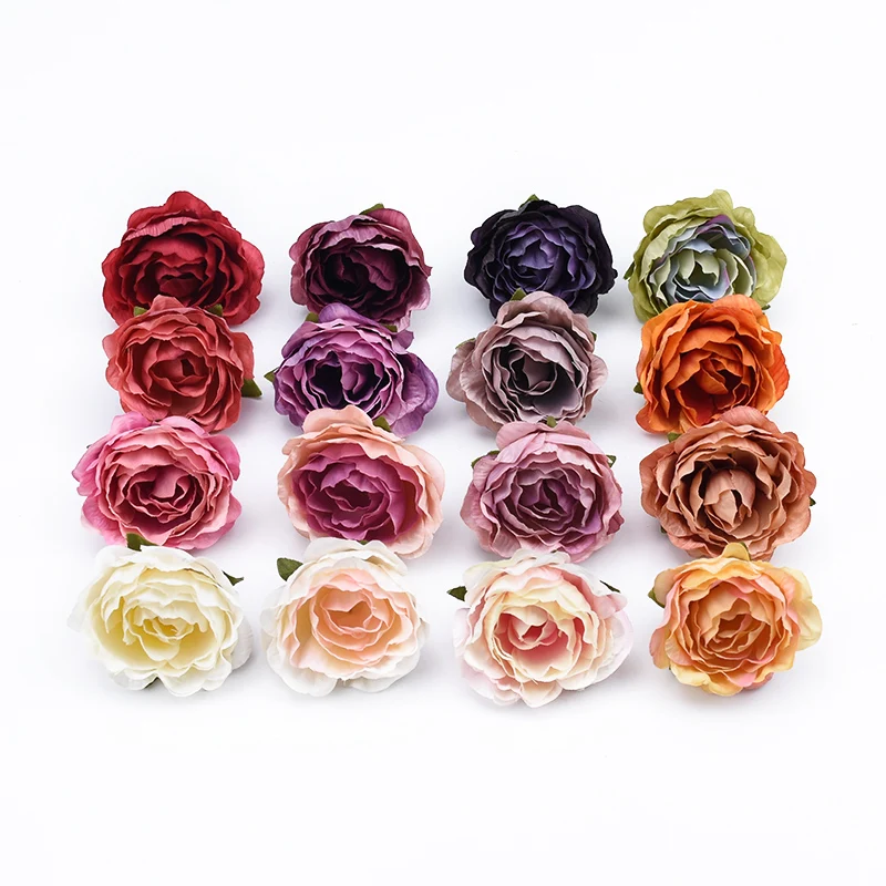 10Pcs 4cm Multicolor Hochzeit Dekoration Seide Rosen Scrapbooking Home Decor Künstliche Pflanzen