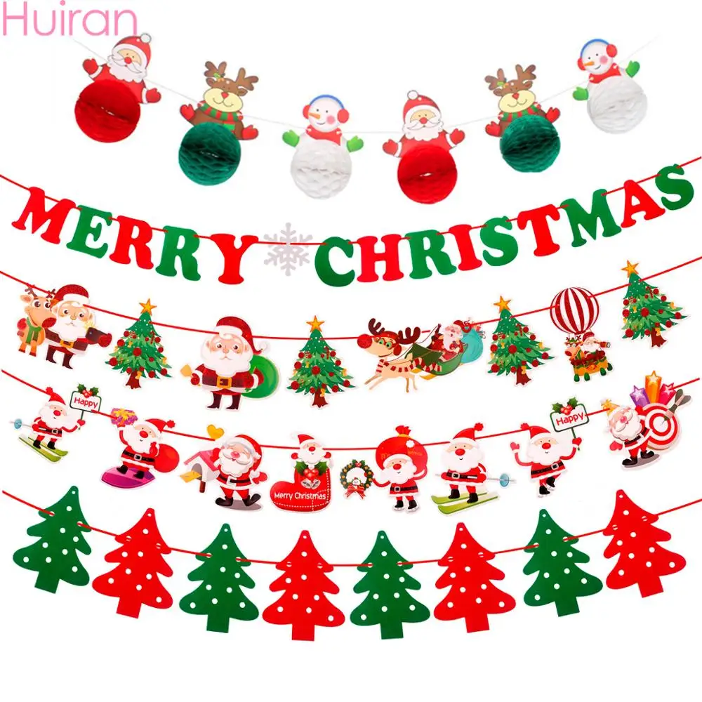 Weihnachts banner Frohe Weihnachten Dekor für Zuhause Girlande Weihnachts schmuck Noel Navidad