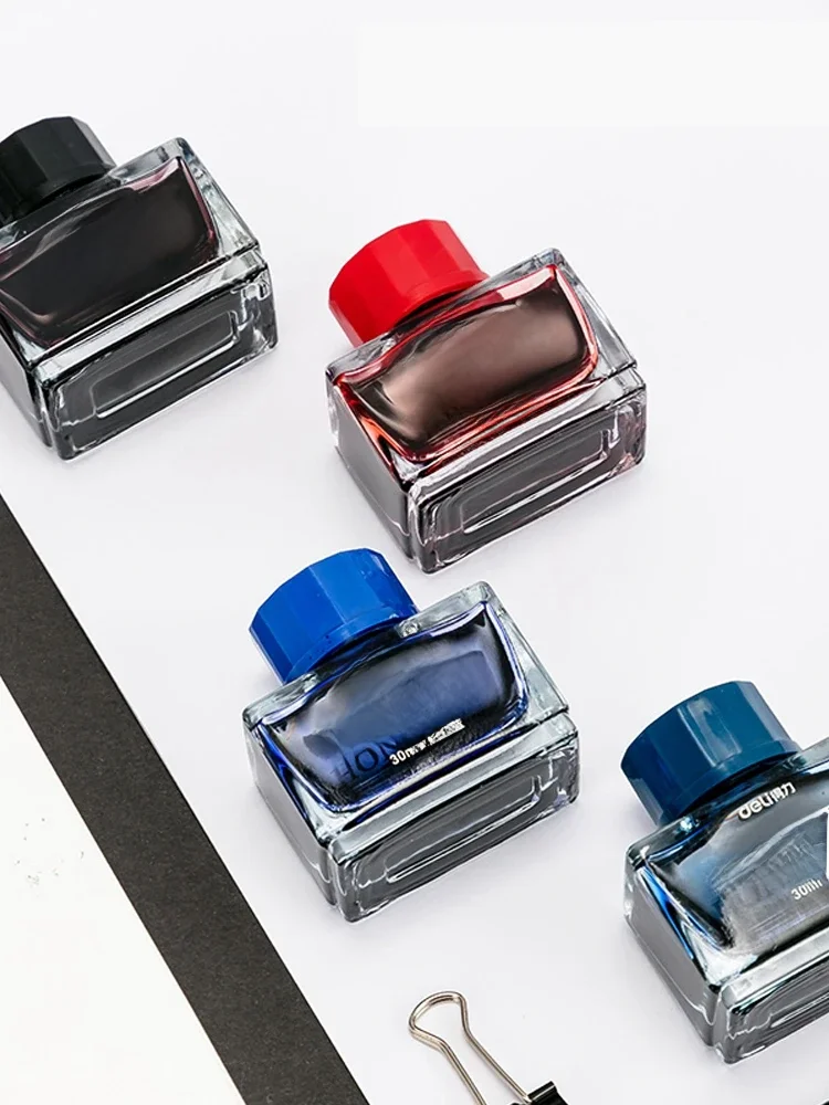 Deli S636 S635 Brunnen Stift Tinte 30ml 50ml Flasche Schwarz Blauen Stift Tinte BlackBlue Rot Tinte