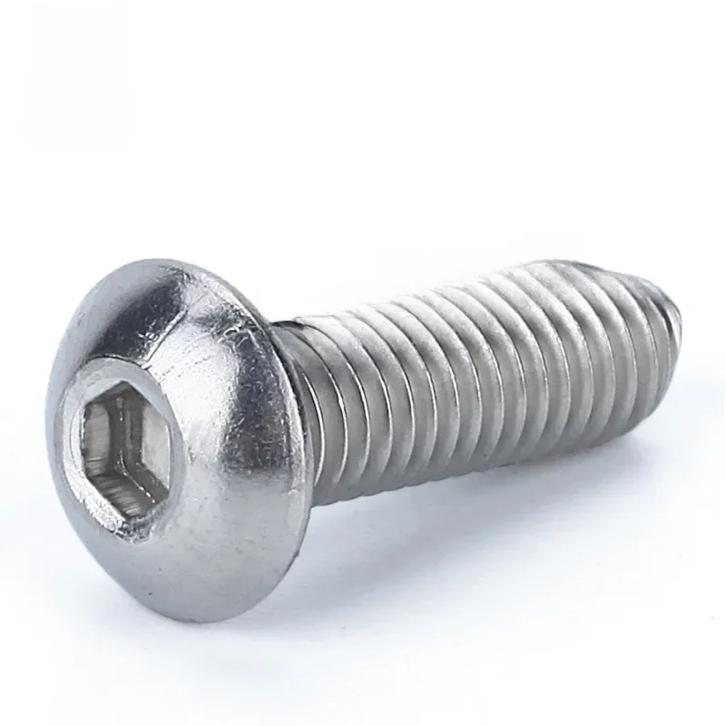 100pcs Or 50pcs Iso7380 M2 M2.5 M3 M4 M5 M6 Bolt A2-70 Button Head Socket Screw Bolt Sus304 Stainless Steel Mushroom Head Screws