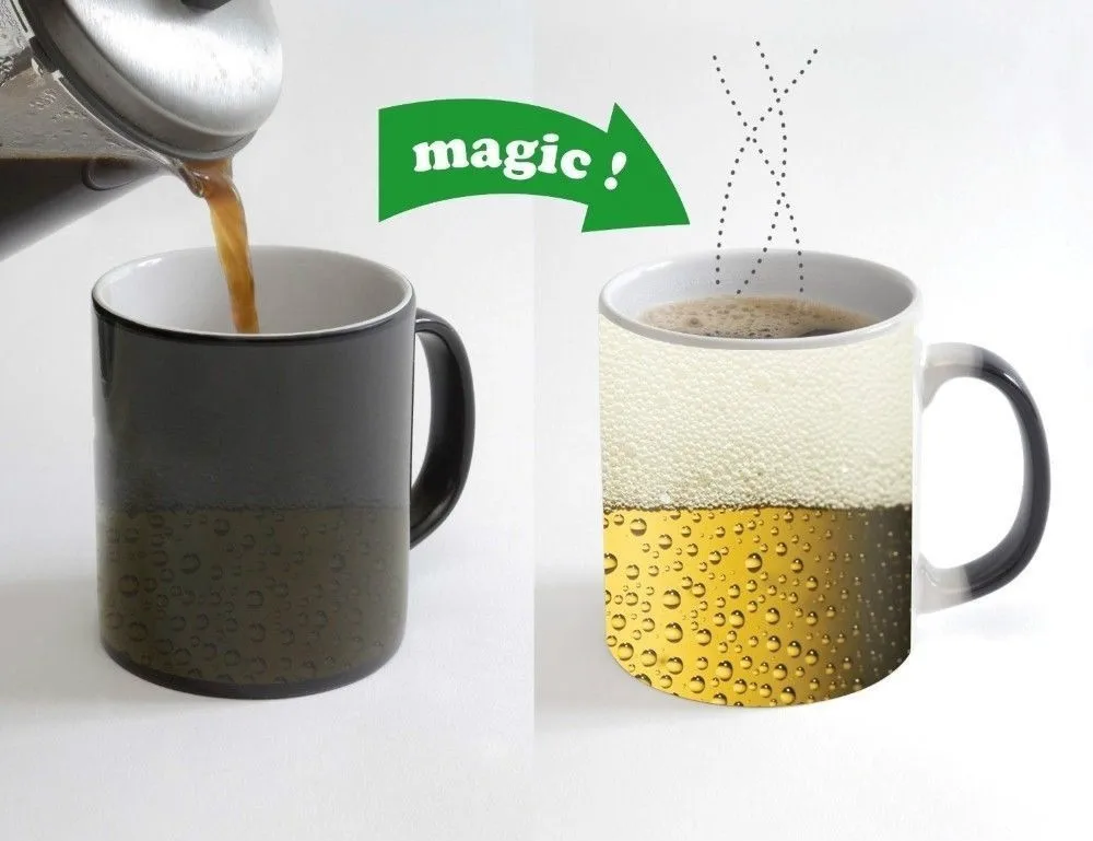 Bier Farbwechsel Tasse Magische Hitze Empfindliche Teetasse Kaffeetasse Geschenktasse für Ihre
