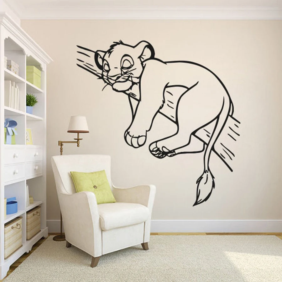 Simba Lion Wand Aufkleber Kinder Schlafzimmer Kindergarten Haus Dekor Cartoon Lions Nette Tier