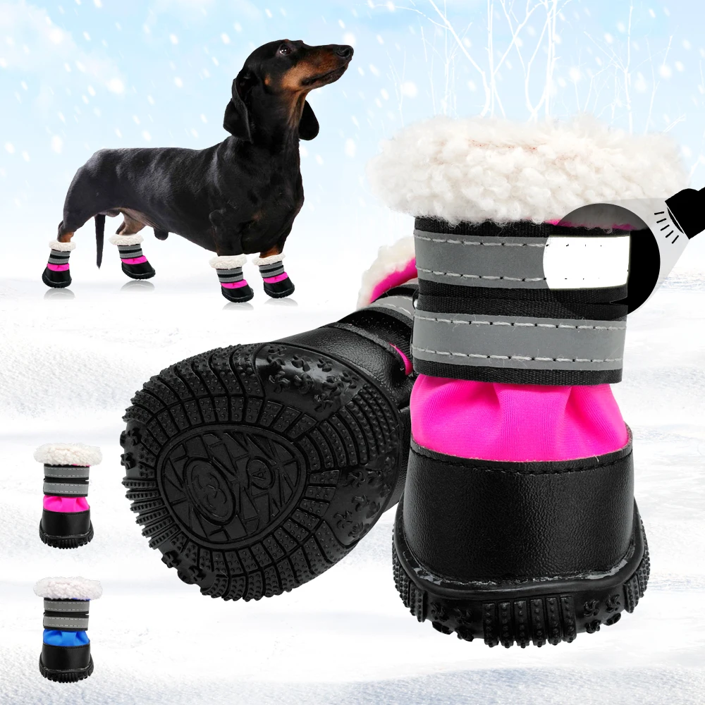Winter Hund Schuhe Wasserdichte Stiefel Pet Schuhe Socken Für Kleine Mittelgroße Hunde Nicht-slip