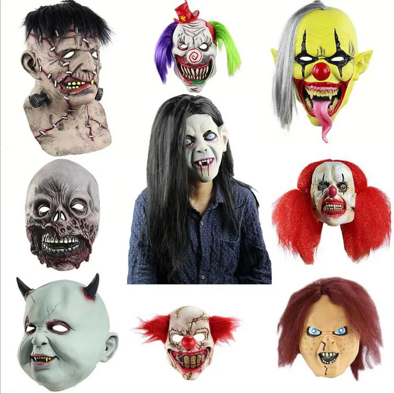 Scary Latex Maske Horror Halloween Zombie Ghost Erwachsene Volle Gesicht für Maskerade Partei Kostüm