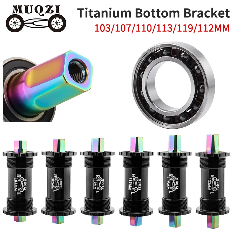 MUQZI Fahrrad Titan Keramik Tretlager MTB Rennrad BB68 103 107 110 113 119 122mm Platz Konischen Achse