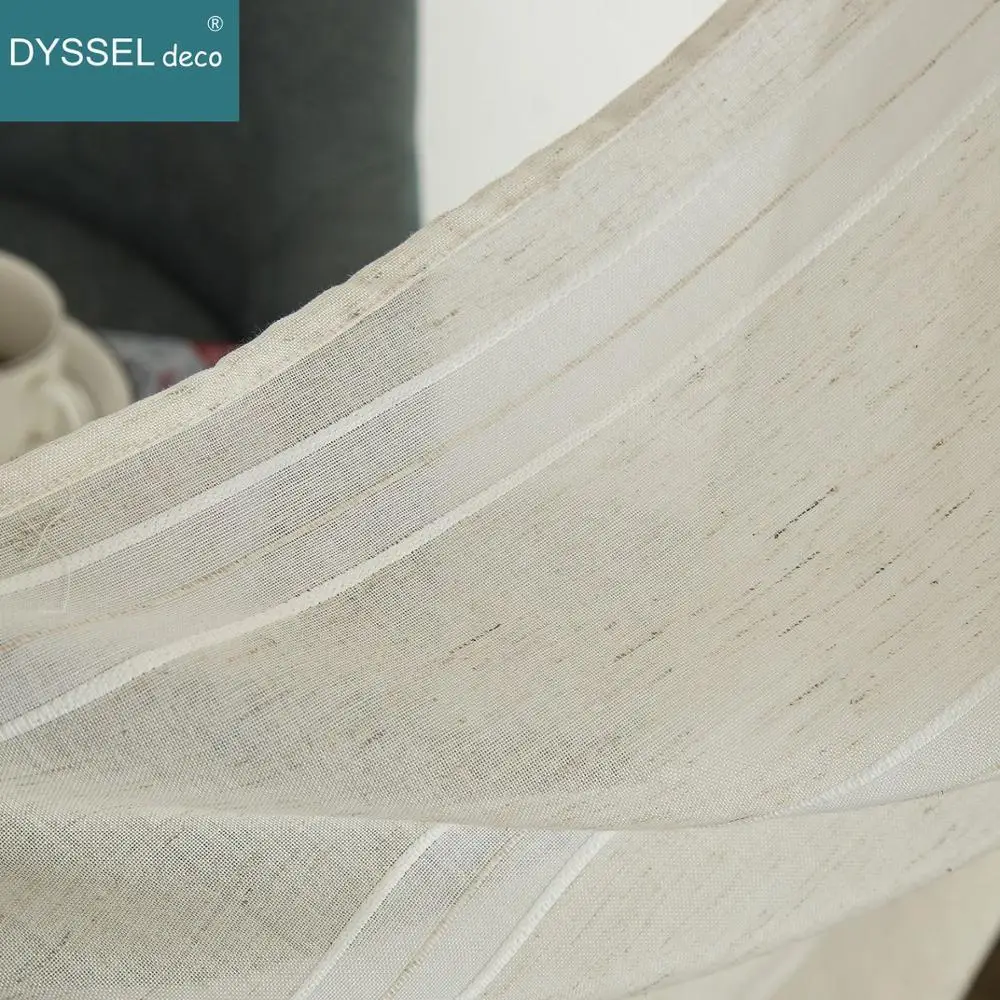 Moderne Gardinen Weiß Gestreiften Leinen Hause Dekorative Sheer Fenster Vorhang Stange Tasche Tülle