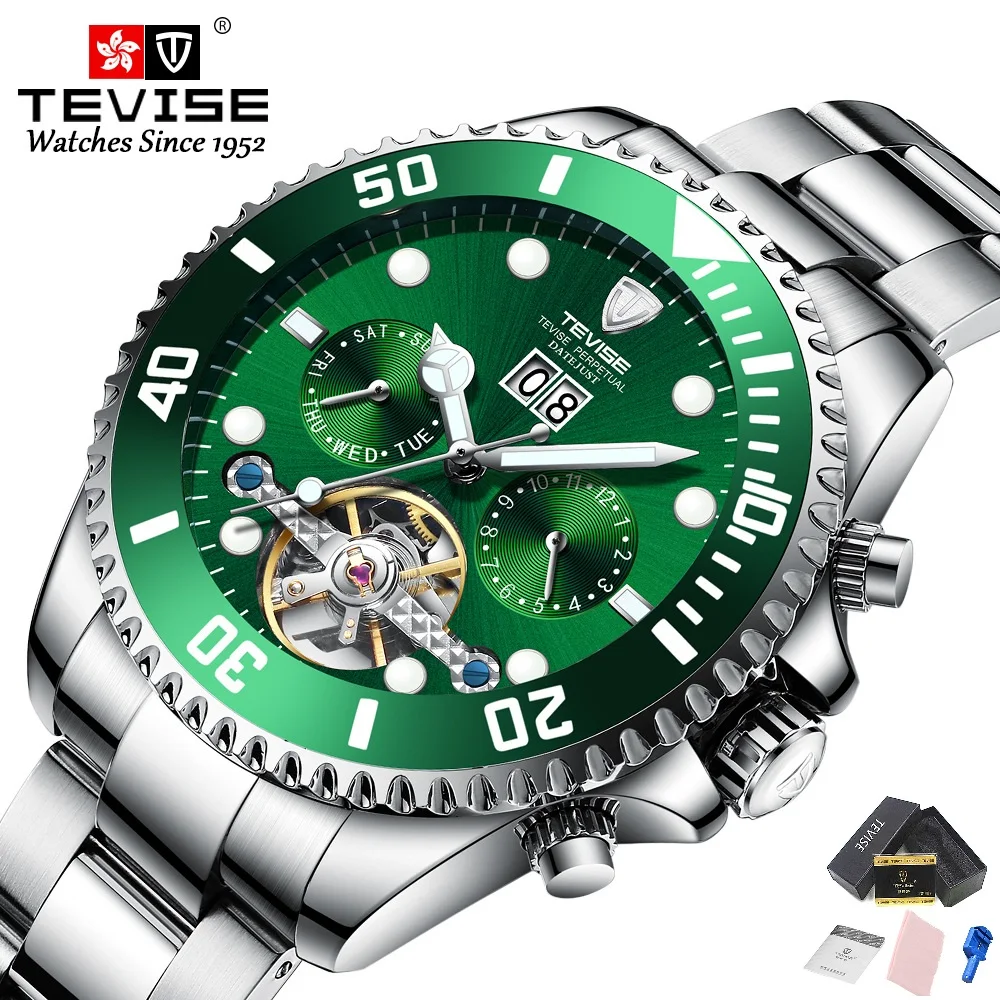 NEUE Uhr Männer TEVISE T823F Herren Uhren Top Brand Luxus Datum Woche Monat Automatische Mechanische