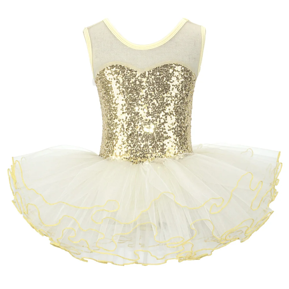 Mooie Meisjes Ballerina Fairy Prom Party Kostuum Kids Lovertjes Bloem Jurk Dancewear Gymnastiek