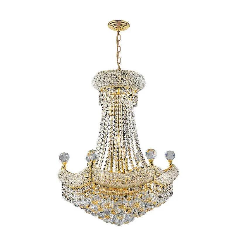 Empire Gold Kristall Kronleuchter für Foyer Luxus Küchen insel Licht moderne Treppe Decken leuchte Hängelampe Kristall glanz