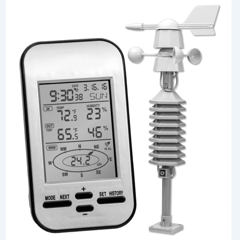 Professionelle drahtlose Wetterstation Anemometer Out Windgeschwindigkeit Richtungssensor Digitales
