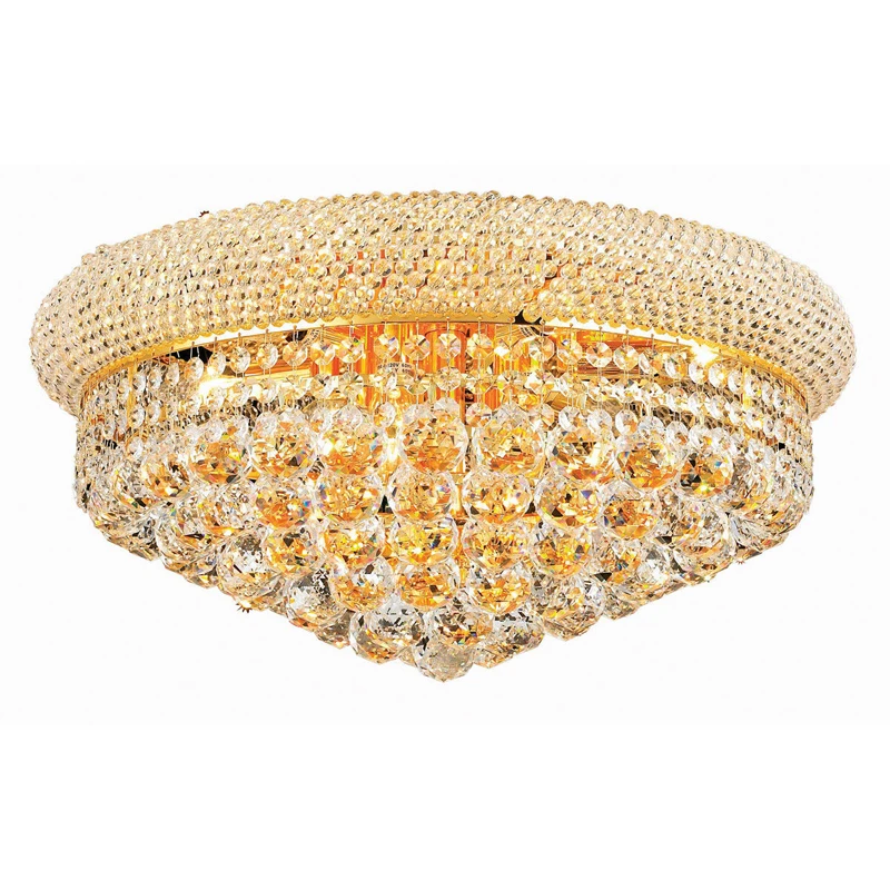 Luxus Empire Gold Kristall Decken leuchte für Wohnzimmer moderne Wohnkultur Küchen insel Lampe rundes Design hängen Licht LED Gl
