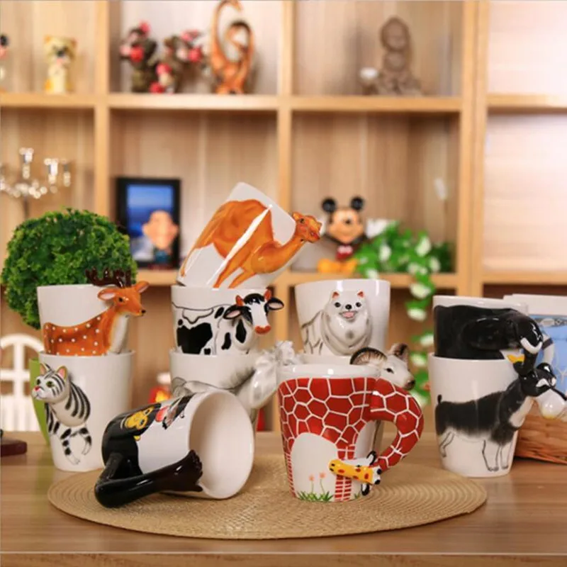 Cfen as keramische Kaffeetasse Milch tee becher 3d Tierform handgemalte Tier becher, Geburtstags