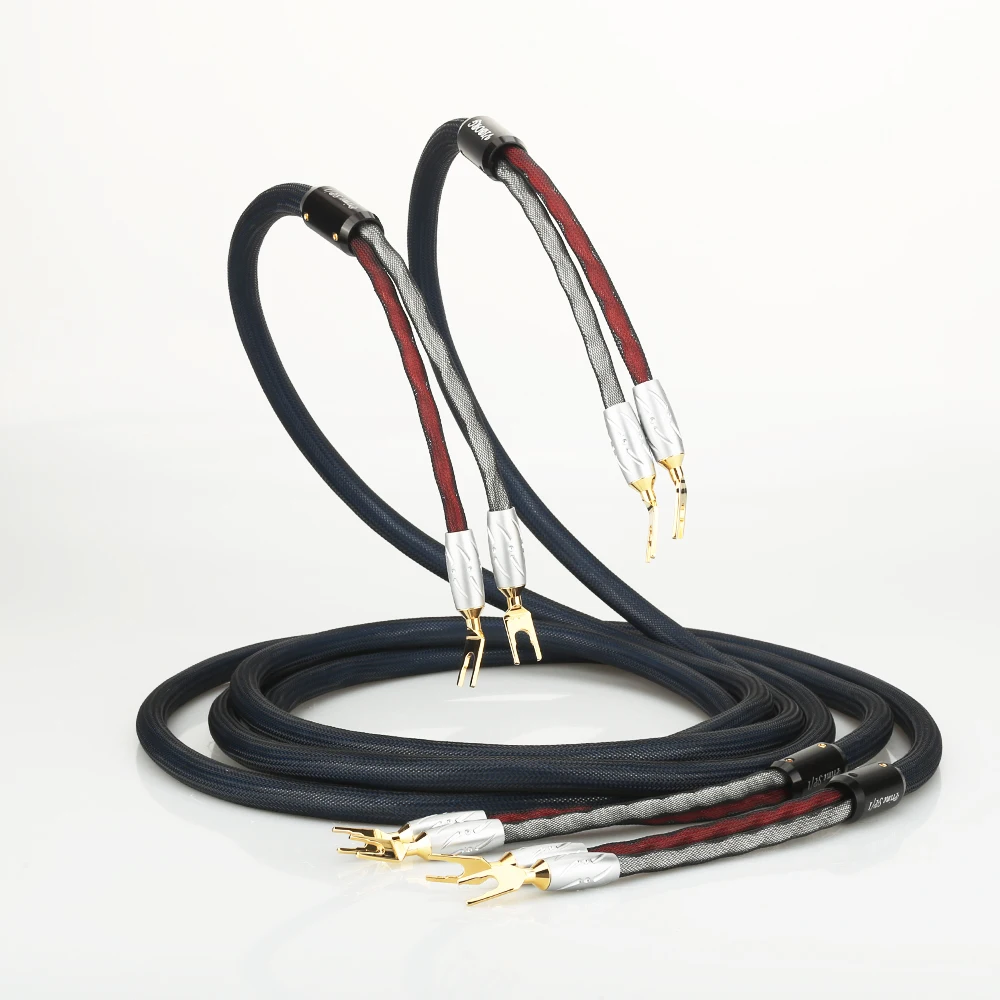 Paar VIBORG PRIME SP/1 Lautsprecher kabel mit VS701G Reinem Kupfer vergoldet spaten