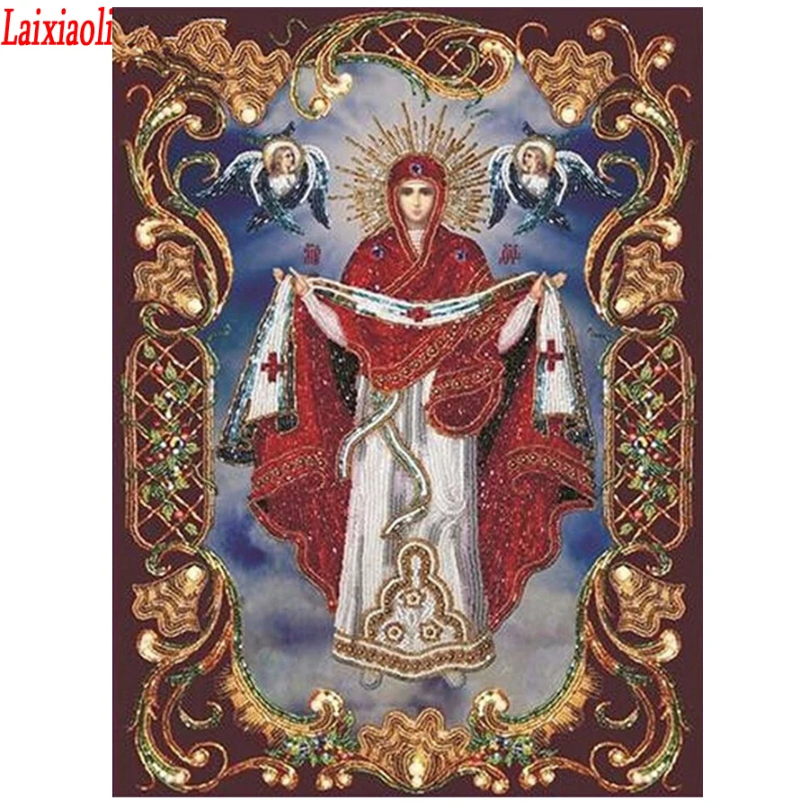 Volle Diamant malerei gesegnet Jungfrau Mary 5d Kreuz stich Religion Ikone des Führers Diamant