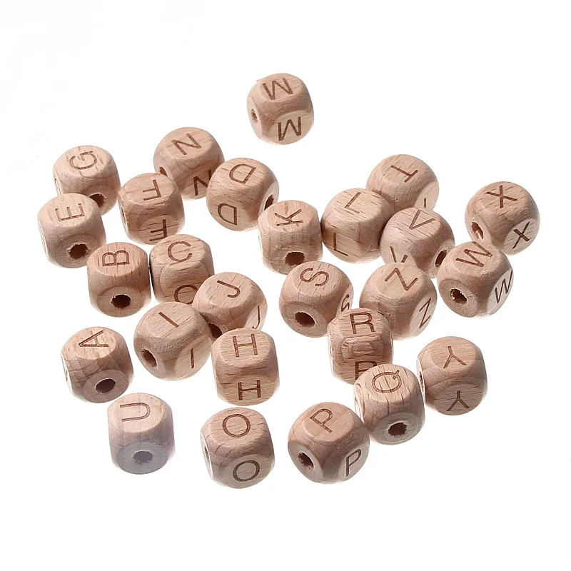 20 Stuks Natuurlijk Beukenhout Letter Kralen Alfabet "A-Z" Spacer Accessoires Voor Diy Bijtring