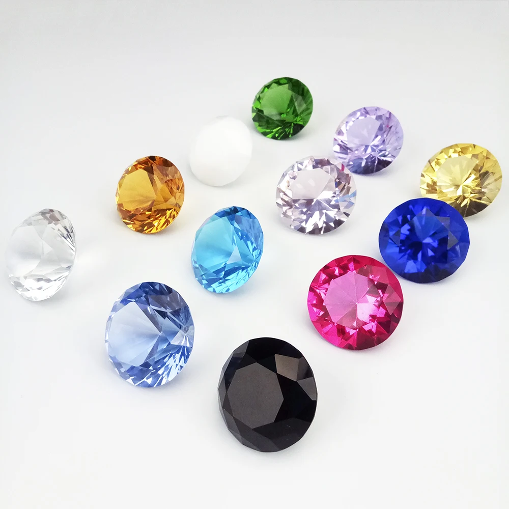 Hbl Gemengde Kleur 1 pc/10 ps 40mm/50mm Kristal Glas Diamant Kristal Papier Gewicht Kerst decoraties