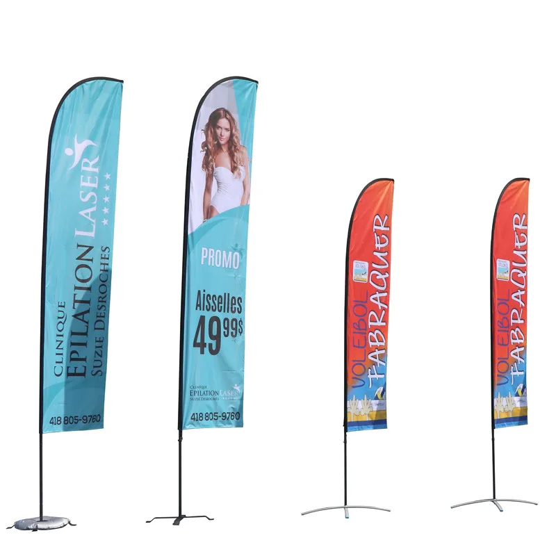 Individuell bedruckte Strandflagge Promotion Outdoor Sport Rennflaggen Werbung Swooper Federflagge Outdoor Business Shop Schild 