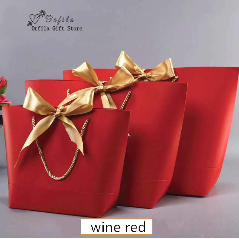 Große Größe Geschenk Box Verpackung Gold Griff Papier Geschenk Taschen Kraft Papier Mit Griffe