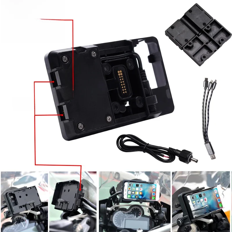 Suporte de navegação usb para celular e motocicleta, suporte de carregamento usb para r1200gs f800gs