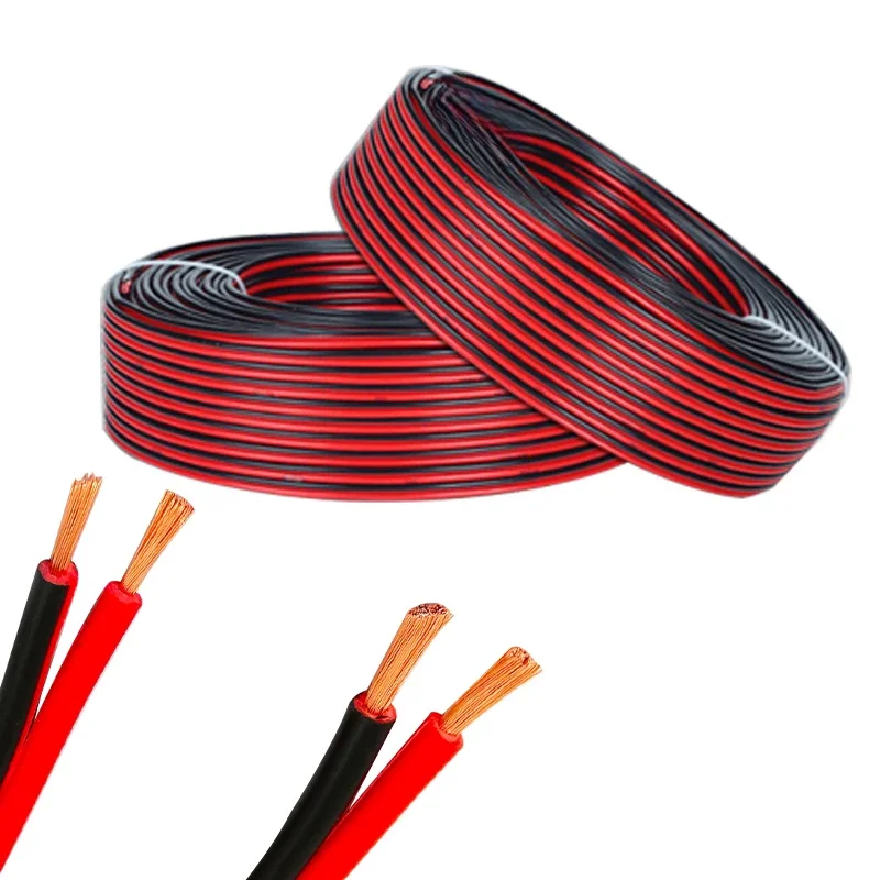 10m 20 m/partij 16 18 20 awg Vertind koper Elektrische draad 2pin Rood Zwart Koperen Kabel