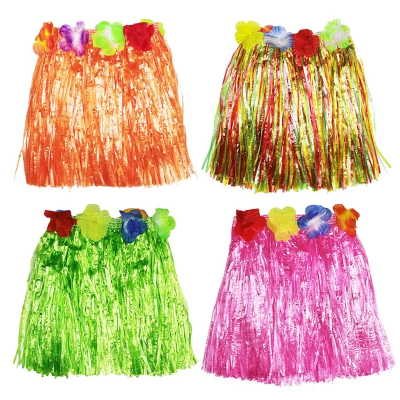 30 cm-80 cm Kunststofffasern Frauen Tanz Gras Röcke Hula Rock Hawaiianische Kostüme Kinder Bühne